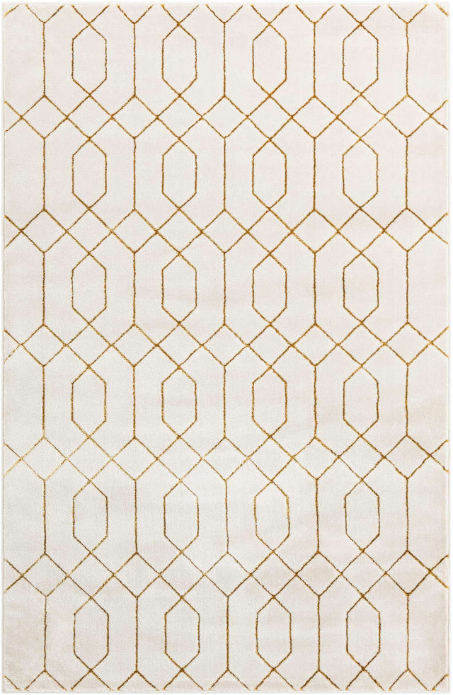 White Gold 5' 3 x 8' Marilyn Monroe Glam Rectangle Area Rug 70% Polypropylene & 30% Polyester Vivid Geometric Modern Carpet for Interior Home Decor for Sale at Rug Engine