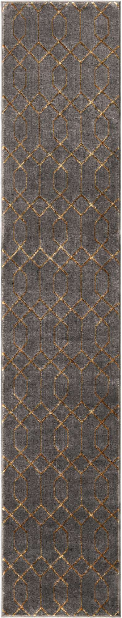 Gray Gold 2' x 10' Marilyn Monroe Glam Runner Area Rug 70% Polypropylene & 30% Polyester Vivid Geometric Modern Carpet for Interior Home Decor for Sale at Rug Engine