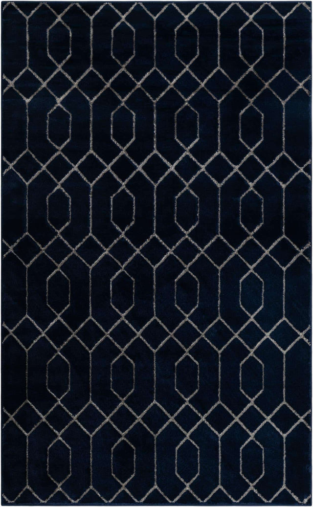 Navy Blue Silver 5' 3 x 8' Marilyn Monroe Glam Rectangle Area Rug 70% Polypropylene & 30% Polyester Vivid Geometric Modern Carpet for Interior Home Decor for Sale at Rug Engine