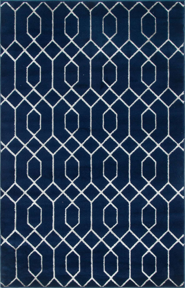 Navy Blue Silver 4' 1 x 6' 1 Marilyn Monroe Glam Rectangle Area Rug 70% Polypropylene & 30% Polyester Vivid Geometric Modern Carpet for Interior Home Decor for Sale at Rug Engine
