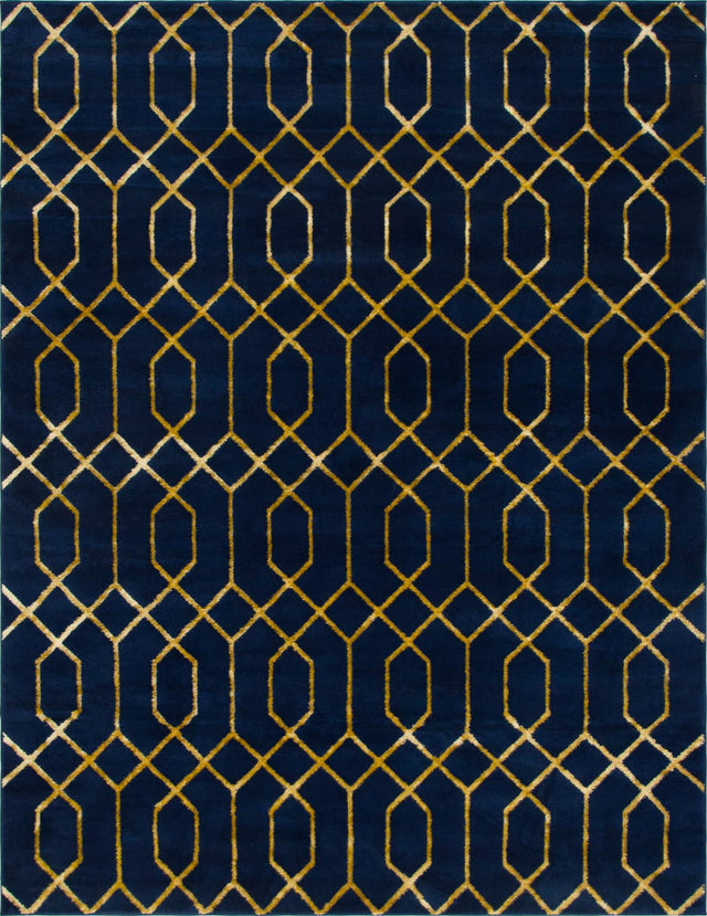 Navy Blue Gold 7' 10 x 10' Marilyn Monroe Glam Rectangle Area Rug 70% Polypropylene & 30% Polyester Vivid Geometric Modern Carpet for Interior Home Decor for Sale at Rug Engine