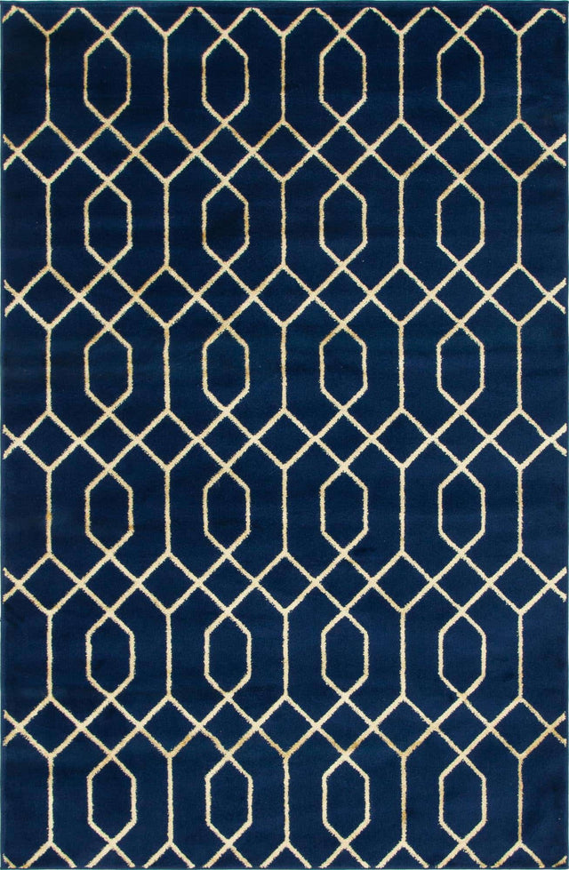 Navy Blue Gold 4' 1 x 6' 1 Marilyn Monroe Glam Rectangle Area Rug 70% Polypropylene & 30% Polyester Vivid Geometric Modern Carpet for Interior Home Decor for Sale at Rug Engine