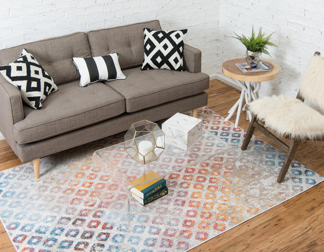 Multicolor 7' 1 x 10' Rainbow Rectangle Area Rug Colorful Modern Unique Carpet for Living Rooms, Dining, Bedrooms, Office, Dorms for Sale at Rug Engine