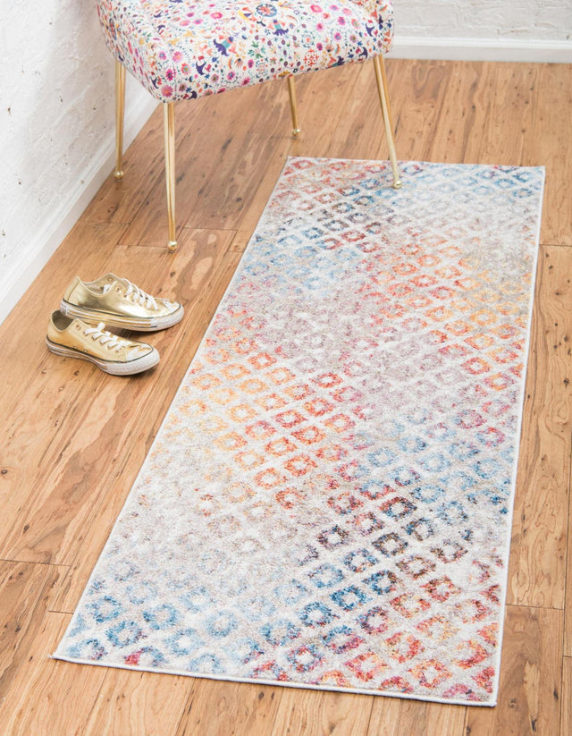 Multicolor 2' x 6' 1 Rainbow Runner Area Rug Colorful Modern Unique Carpet for Living Rooms, Dining, Bedrooms, Office, Dorms for Sale at Rug Engine