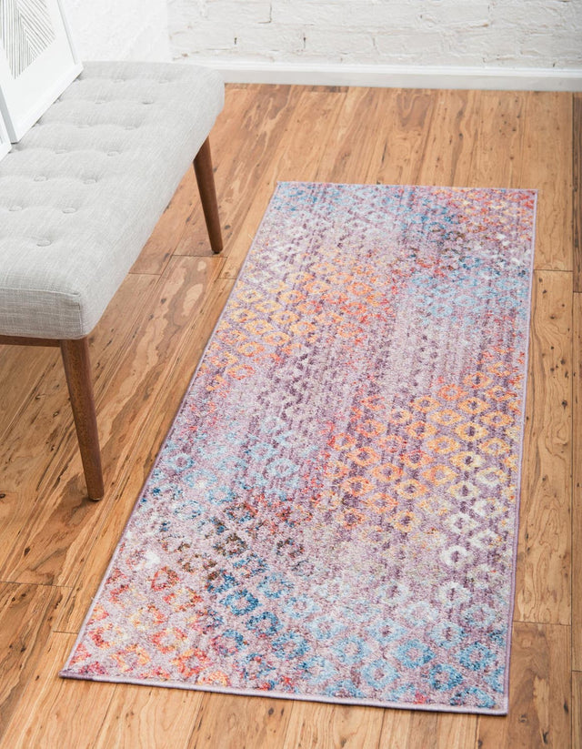 Lilac 2' x 6' 1 Rainbow Runner Area Rug Colorful Modern Unique Carpet for Living Rooms, Dining, Bedrooms, Office, Dorms for Sale at Rug Engine
