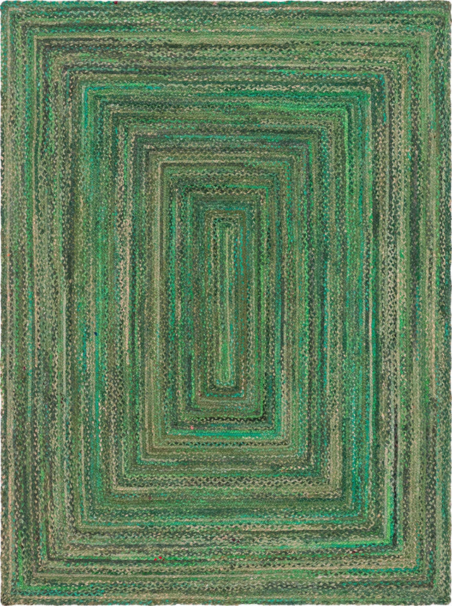 Green 9' x 12' Braided Chindi Rectangle Area Rug 100% Cotton Hand Braided Natural Eco-Friendly Boho Style Modern Carpet for Living Rooms Dining Office Dorm for Sale at Rug Engine
