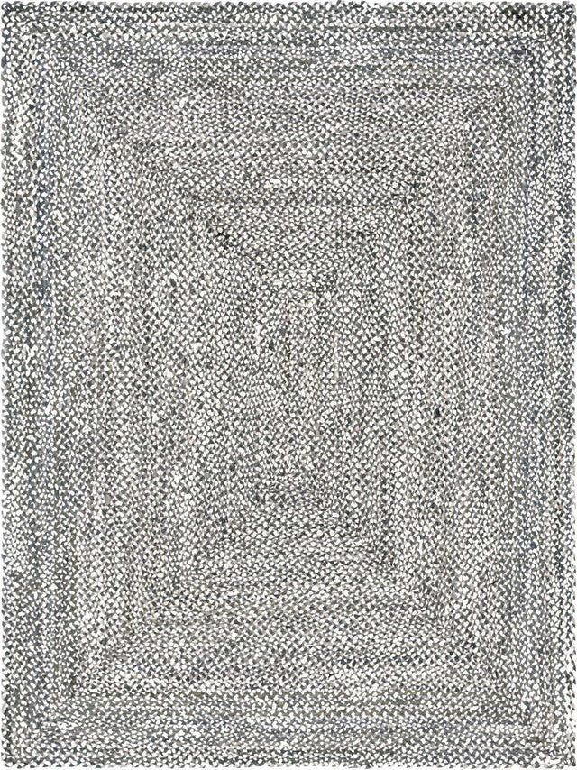 Gray 9' x 12' Braided Chindi Rectangle Area Rug 100% Cotton Hand Braided Natural Eco-Friendly Boho Style Modern Carpet for Living Rooms Dining Office Dorm for Sale at Rug Engine