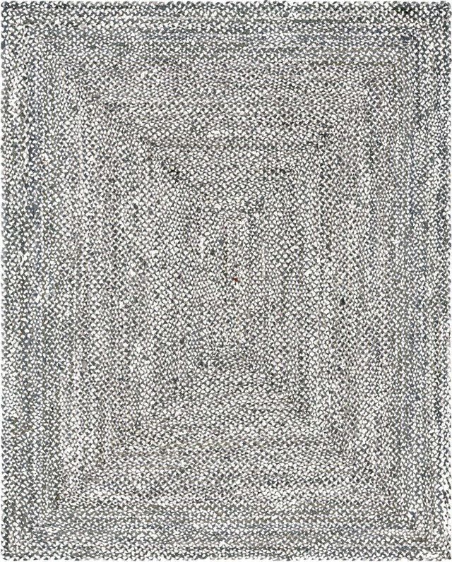 Gray 8' x 10' Braided Chindi Rectangle Area Rug 100% Cotton Hand Braided Natural Eco-Friendly Boho Style Modern Carpet for Living Rooms Dining Office Dorm for Sale at Rug Engine