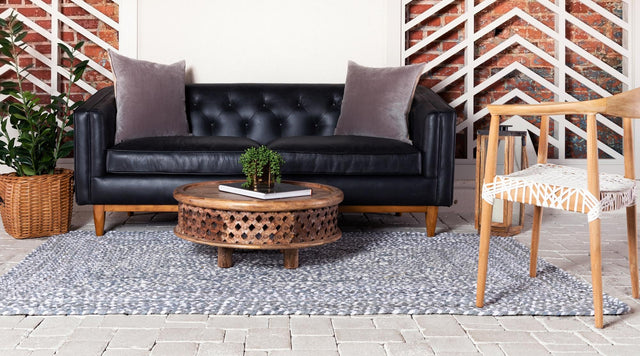 Gray 4' 1 x 6' 1 Braided Chindi Rectangle Area Rug 100% Cotton Hand Braided Natural Eco-Friendly Boho Style Modern Carpet for Living Rooms Dining Office Dorm for Sale at Rug Engine