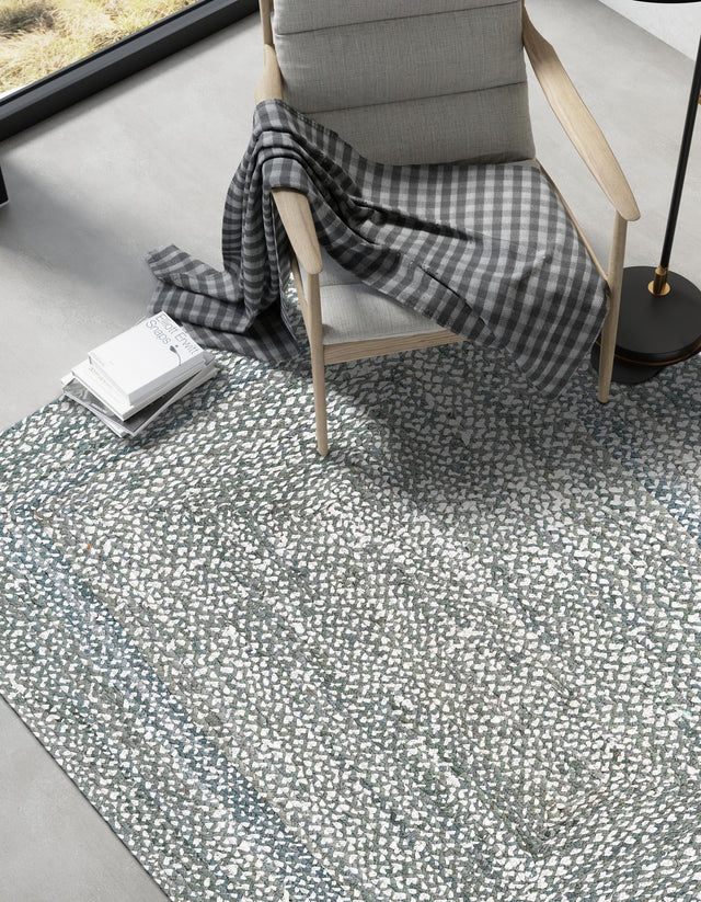 Gray 9' x 12' Braided Chindi Rectangle Area Rug 100% Cotton Hand Braided Natural Eco-Friendly Boho Style Modern Carpet for Living Rooms Dining Office Dorm for Sale at Rug Engine