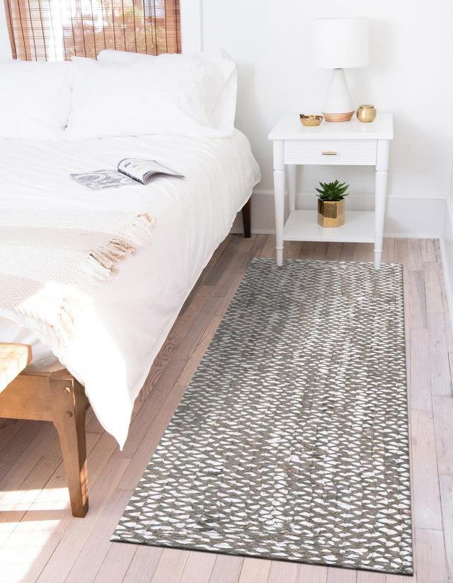Gray 2' 6 x 6' 1 Braided Chindi Runner Area Rug 100% Cotton Hand Braided Natural Eco-Friendly Boho Style Modern Carpet for Living Rooms Dining Office Dorm for Sale at Rug Engine