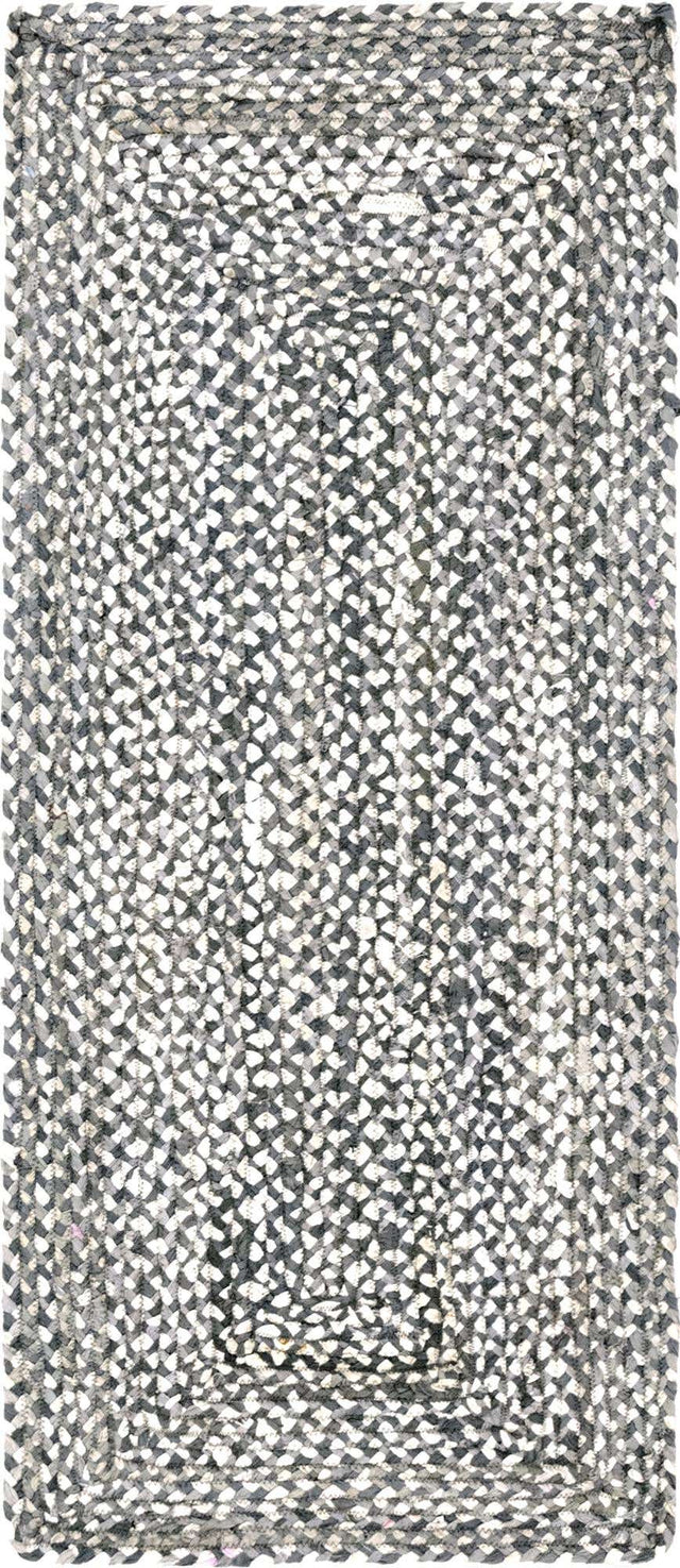 Gray 2' 6 x 6' 1 Braided Chindi Runner Area Rug 100% Cotton Hand Braided Natural Eco-Friendly Boho Style Modern Carpet for Living Rooms Dining Office Dorm for Sale at Rug Engine