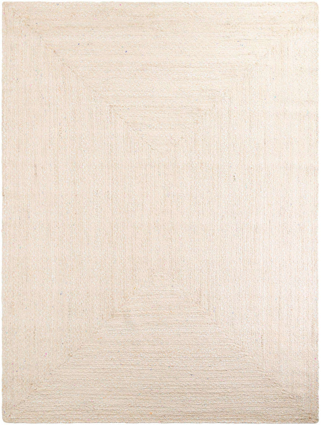 Ivory 9' x 12' Braided Chindi Rectangle Area Rug 100% Cotton Hand Braided Natural Eco-Friendly Boho Style Modern Carpet for Living Rooms Dining Office Dorm for Sale at Rug Engine