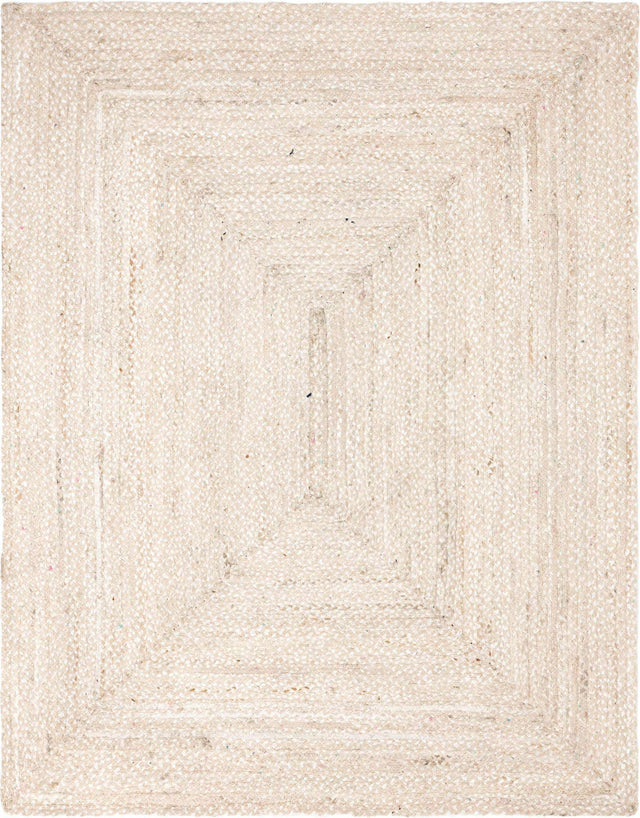 Ivory 8' x 10' Braided Chindi Rectangle Area Rug 100% Cotton Hand Braided Natural Eco-Friendly Boho Style Modern Carpet for Living Rooms Dining Office Dorm for Sale at Rug Engine