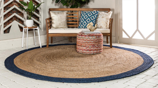 Natural 8' x 8' Braided Jute Round Area Rug 100% Jute Hand Braided Natural Eco-Friendly Boho Style Carpet for Living Rooms Dining Office Space Dorms for Sale at Rug Engine