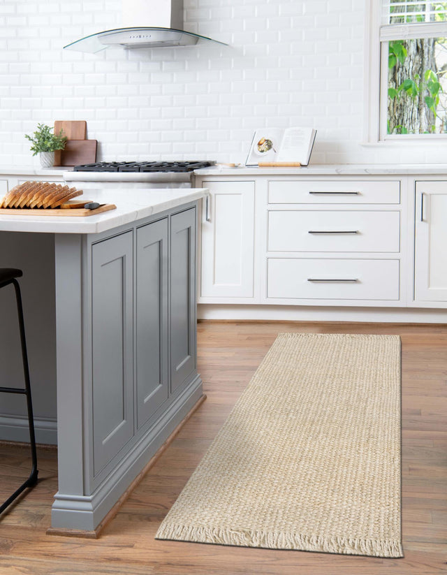 Ivory 2' x 4' 1 Chunky Jute Runner Area Rug 100% All Natural Jute Sustainable Eco-Friendly Carpet Mat for Natural Interior Design Homes for Sale at Rug Engine