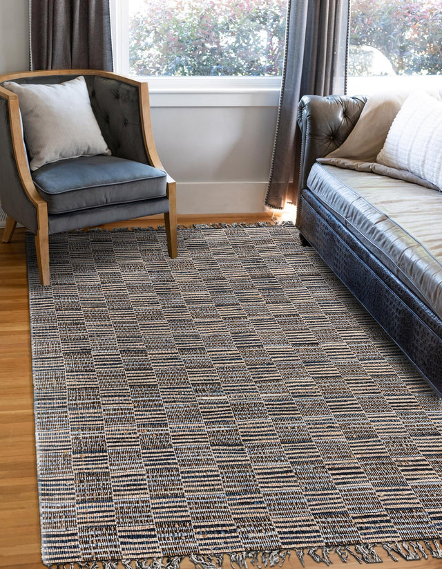 Dark Gray 5' 1 x 8' Chindi Jute Rectangle Area Rug Interior Design Home Decor Carpet Mat for Sale at Rug Engine