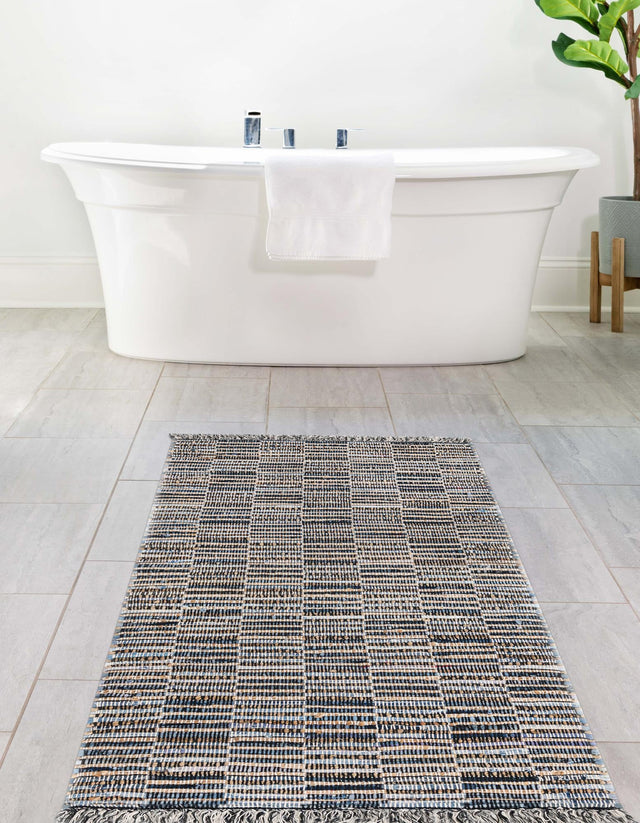 Dark Gray 2' 7 x 6' 1 Chindi Jute Runner Area Rug Interior Design Home Decor Carpet Mat for Sale at Rug Engine