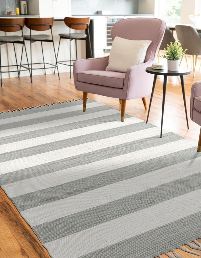 Gray 8' x 10' Chindi Rag Rectangle Area Rug 100% Cotton All Natural Eco-Friendly Carpet Mat Decor for Homes for Sale at Rug Engine