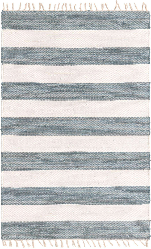 Gray 4' 1 x 6' 1 Chindi Rag Rectangle Area Rug 100% Cotton All Natural Eco-Friendly Carpet Mat Decor for Homes for Sale at Rug Engine