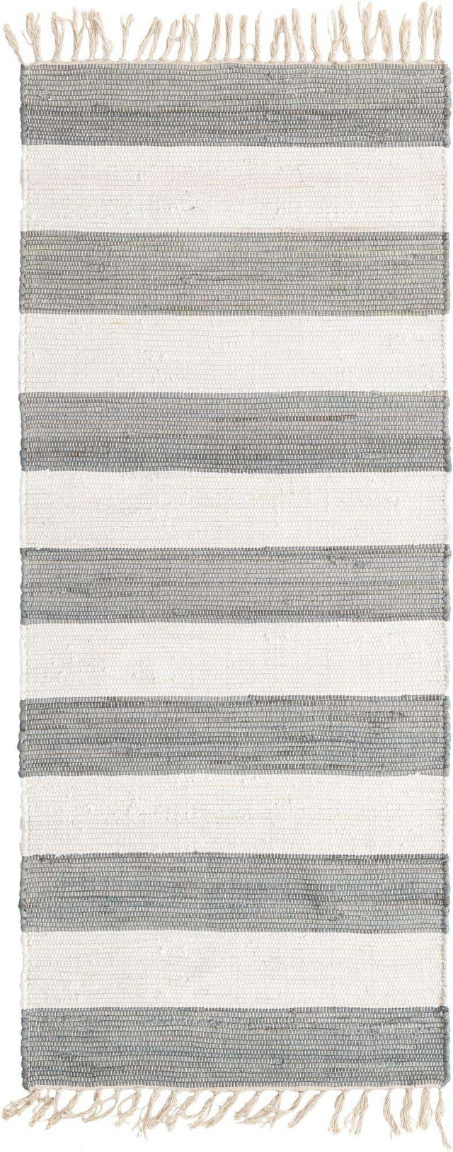 Gray 2' 7 x 6' 1 Chindi Rag Runner Area Rug 100% Cotton All Natural Eco-Friendly Carpet Mat Decor for Homes for Sale at Rug Engine