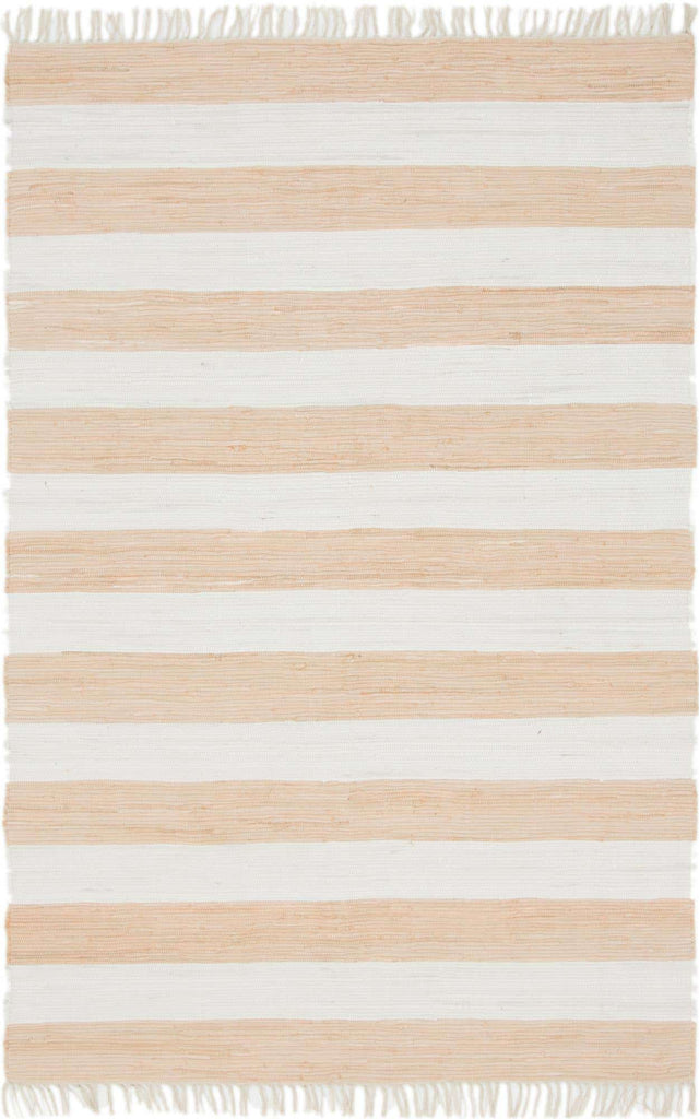 Beige 6' 1 x 9' Chindi Rag Rectangle Area Rug 100% Cotton All Natural Eco-Friendly Carpet Mat Decor for Homes for Sale at Rug Engine