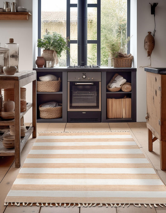 Beige 10' x 13' 1 Chindi Rag Rectangle Area Rug 100% Cotton All Natural Eco-Friendly Carpet Mat Decor for Homes for Sale at Rug Engine