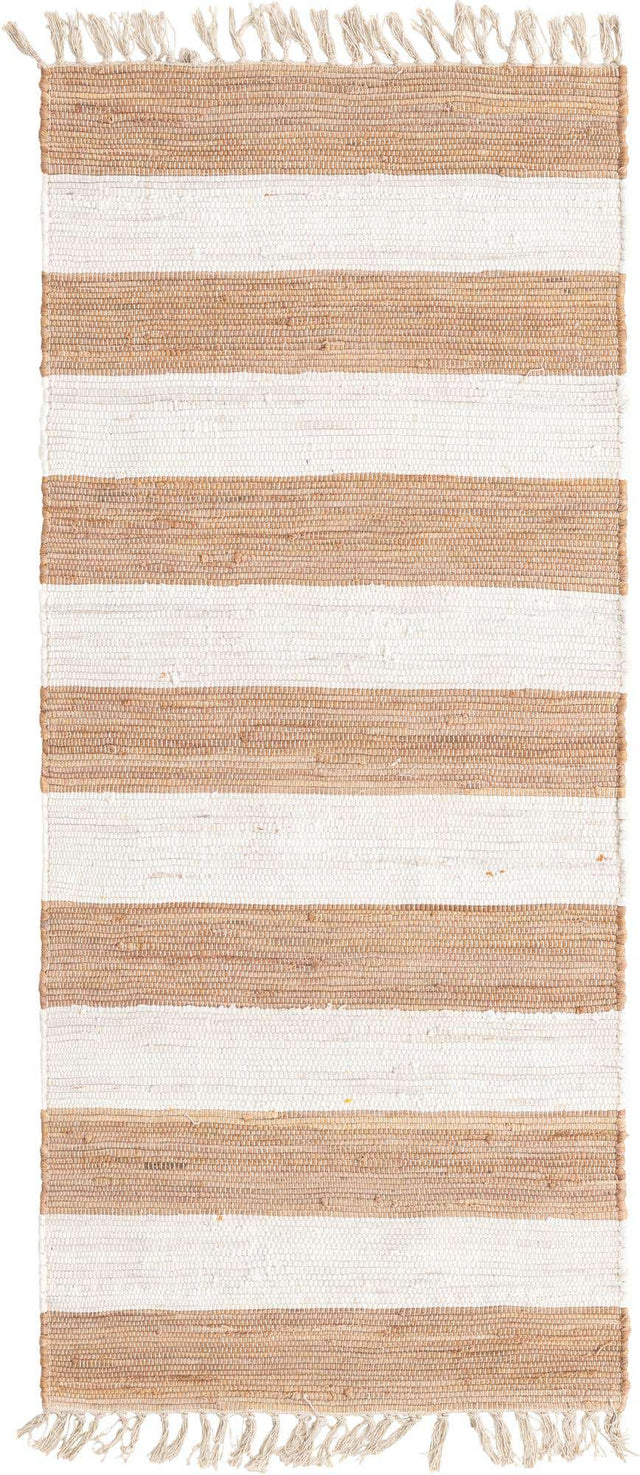 Beige 2' 7 x 6' 1 Chindi Rag Runner Area Rug 100% Cotton All Natural Eco-Friendly Carpet Mat Decor for Homes for Sale at Rug Engine