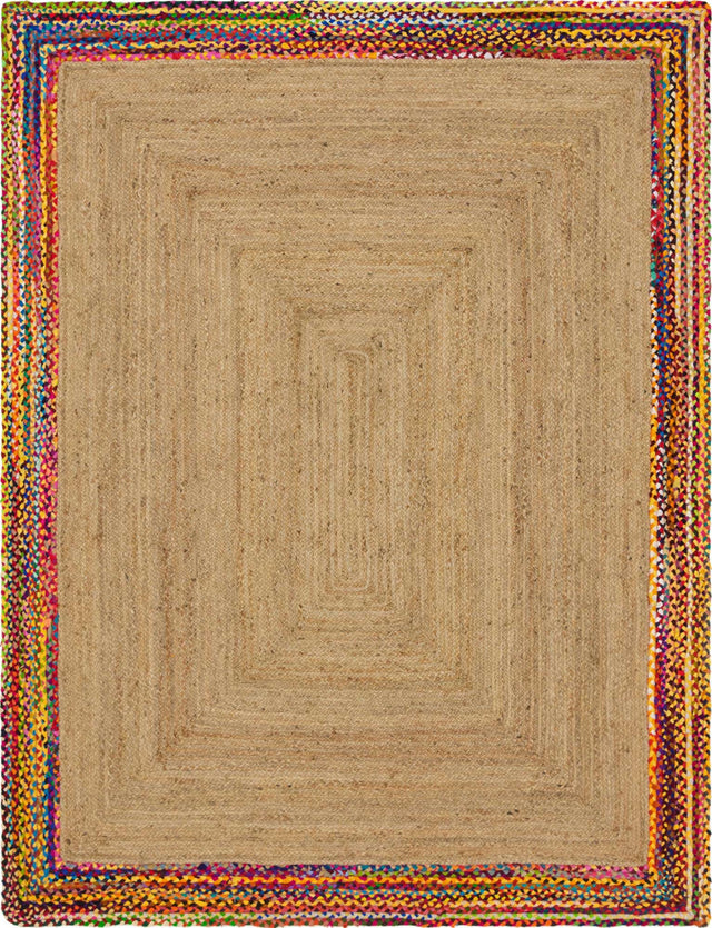 Natural 8' x 10' Braided Jute Rectangle Area Rug 100% Jute Hand Braided Natural Eco-Friendly Boho Style Carpet for Living Rooms Dining Office Space Dorms for Sale at Rug Engine