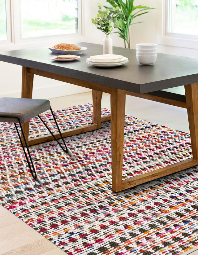 Multicolor 9' x 12' 2 Braided Chindi Rectangle Area Rug 100% Cotton Hand Braided Natural Eco-Friendly Boho Style Modern Carpet for Living Rooms Dining Office Dorm for Sale at Rug Engine