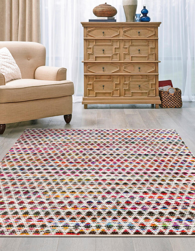 Multicolor 2' x 3' 1 Braided Chindi Rectangle Area Rug 100% Cotton Hand Braided Natural Eco-Friendly Boho Style Modern Carpet for Living Rooms Dining Office Dorm for Sale at Rug Engine