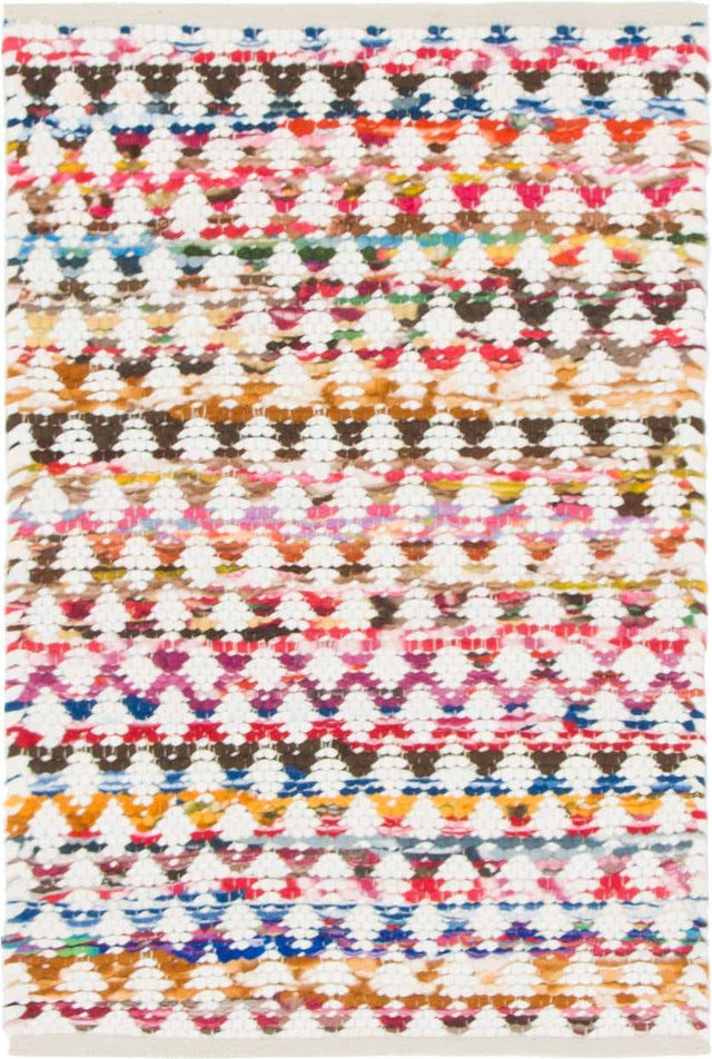 Multicolor 2' x 3' 1 Braided Chindi Rectangle Area Rug 100% Cotton Hand Braided Natural Eco-Friendly Boho Style Modern Carpet for Living Rooms Dining Office Dorm for Sale at Rug Engine
