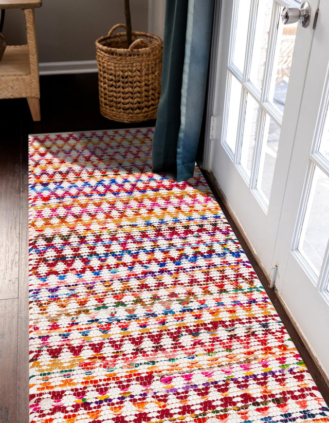 Multicolor 2' 7 x 6' 1 Braided Chindi Runner Area Rug 100% Cotton Hand Braided Natural Eco-Friendly Boho Style Modern Carpet for Living Rooms Dining Office Dorm for Sale at Rug Engine