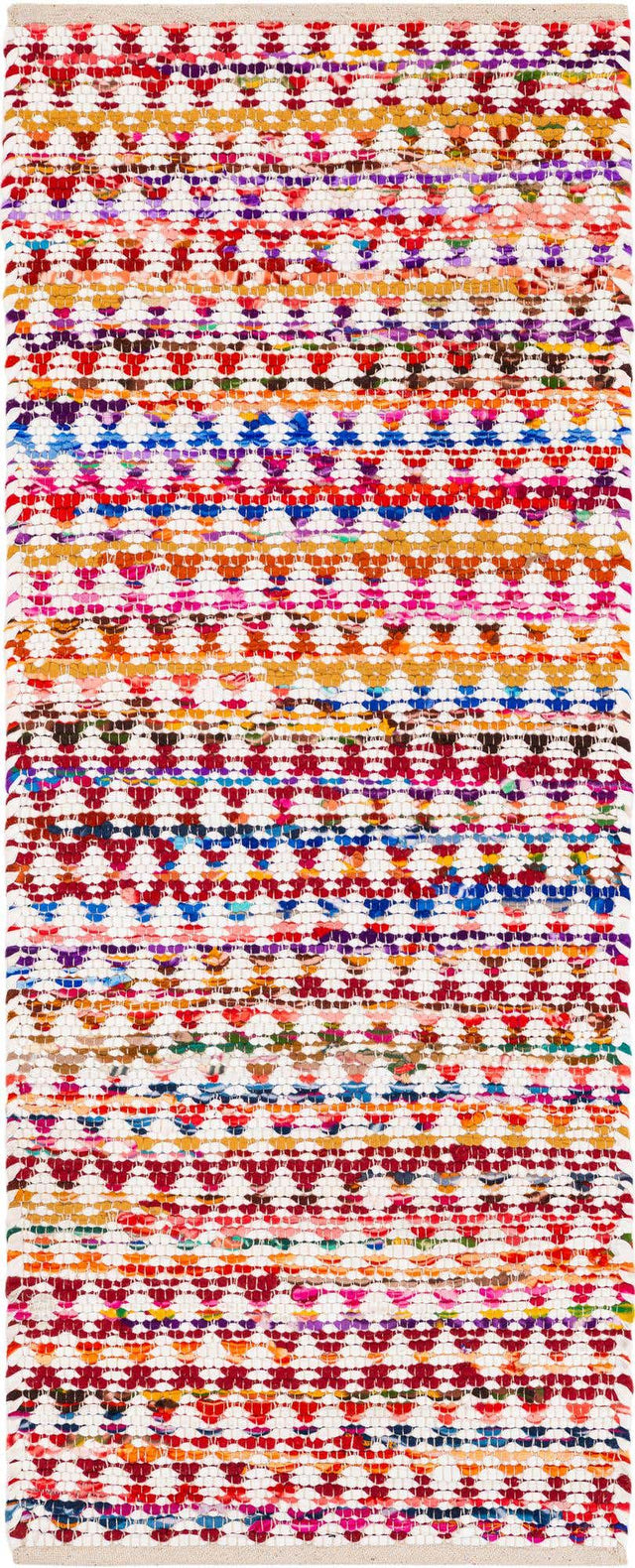 Multicolor 2' 7 x 6' 1 Braided Chindi Runner Area Rug 100% Cotton Hand Braided Natural Eco-Friendly Boho Style Modern Carpet for Living Rooms Dining Office Dorm for Sale at Rug Engine