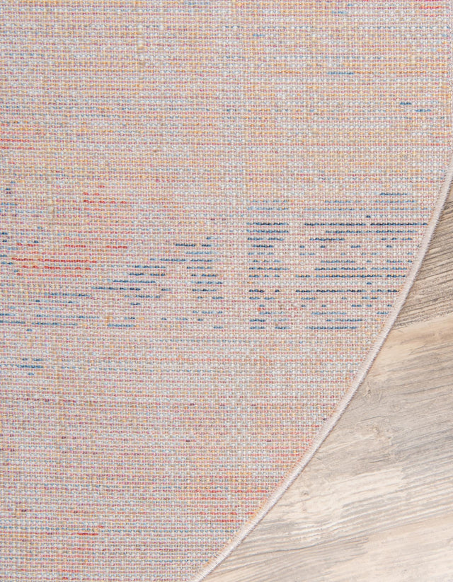 Orange 3' 3 x 3' 3 Basilica Round Area Rug 100% Polyester With Jute Backing Colorful Distressed Vintage Modern Carpet for Dorm Room Living Dining Office Decor Easy to Clean Rustic Interior Design for Sale at Rug Engine