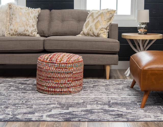 Gray 2' 2 x 3' 1 Basilica Rectangle Area Rug 100% Polyester With Jute Backing Colorful Distressed Vintage Modern Carpet for Dorm Room Living Dining Office Decor Easy to Clean Rustic Interior Design for Sale at Rug Engine