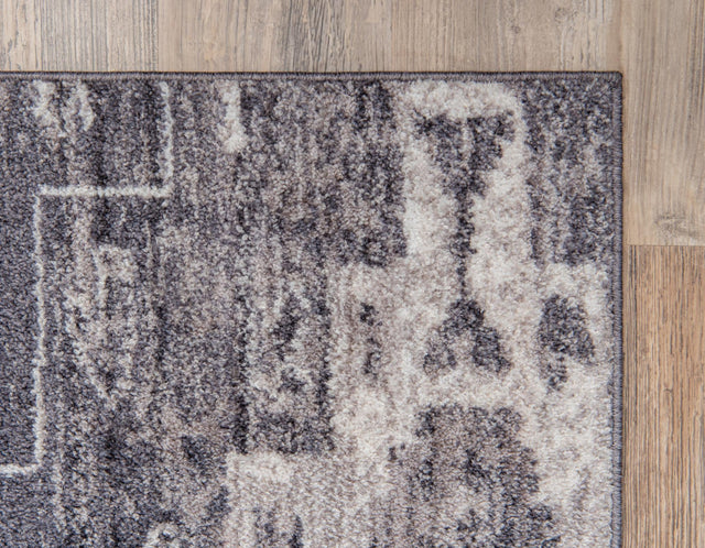 Gray 2' 2 x 3' 1 Basilica Rectangle Area Rug 100% Polyester With Jute Backing Colorful Distressed Vintage Modern Carpet for Dorm Room Living Dining Office Decor Easy to Clean Rustic Interior Design for Sale at Rug Engine