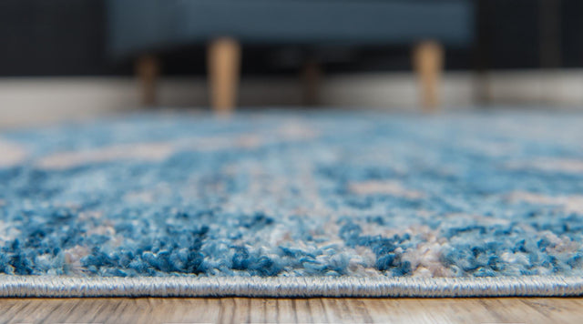 Blue 2' 2 x 3' 1 Basilica Rectangle Area Rug 100% Polyester With Jute Backing Colorful Distressed Vintage Modern Carpet for Dorm Room Living Dining Office Decor Easy to Clean Rustic Interior Design for Sale at Rug Engine