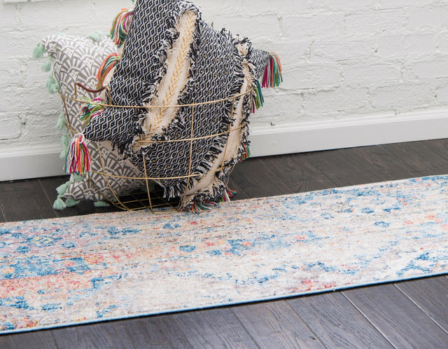 Multicolor 2' 2 x 6' 1 Basilica Runner Area Rug 100% Polyester With Jute Backing Colorful Distressed Vintage Modern Carpet for Dorm Room Living Dining Office Decor Easy to Clean Rustic Interior Design for Sale at Rug Engine