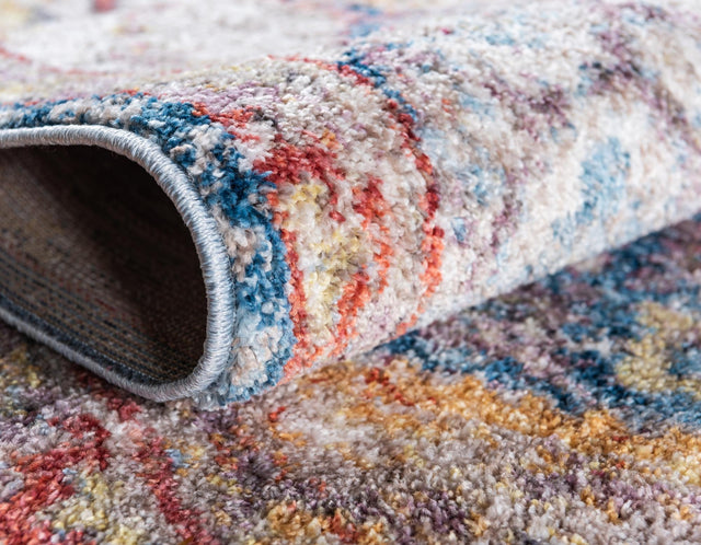 Blue 2' 2 x 3' 1 Brighton Rectangle Area Rug 100% Polyester With Jute Backing Vintage Distressed Colorful Traditional Carpet for Interior Room Design for Sale at Rug Engine