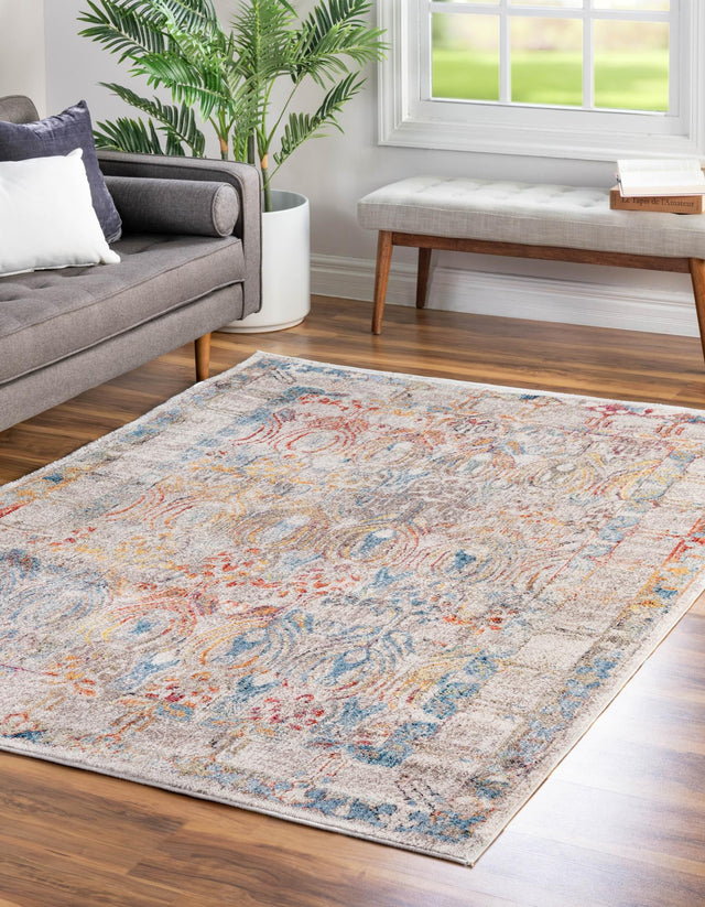 Multicolor 2' 2 x 3' 1 Brighton Rectangle Area Rug 100% Polyester With Jute Backing Vintage Distressed Colorful Traditional Carpet for Interior Room Design for Sale at Rug Engine