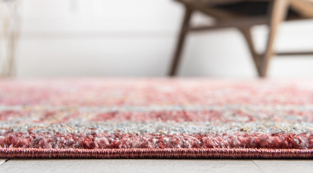 Red 3' 3 x 5' 3 Brighton Rectangle Area Rug 100% Polyester With Jute Backing Vintage Distressed Colorful Traditional Carpet for Interior Room Design for Sale at Rug Engine