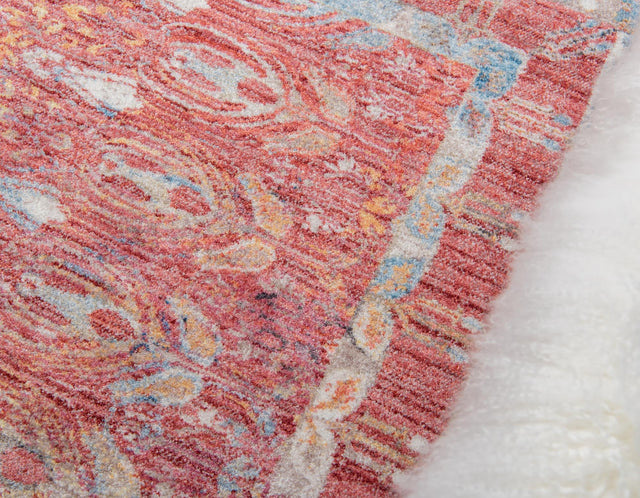Red 2' 7 x 8' 2 Brighton Runner Area Rug 100% Polyester With Jute Backing Vintage Distressed Colorful Traditional Carpet for Interior Room Design for Sale at Rug Engine