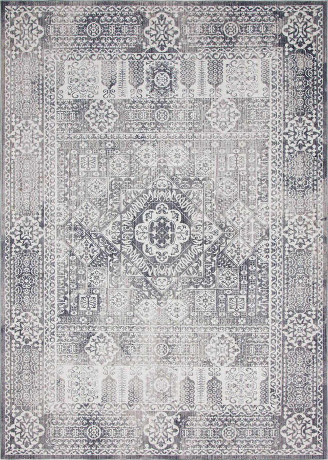 Gray 10' x 14' 1 Brighton Rectangle Area Rug 100% Polyester With Jute Backing Vintage Distressed Colorful Traditional Carpet for Interior Room Design for Sale at Rug Engine