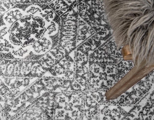 Gray 3' 3 x 3' 3 Brighton Round Area Rug 100% Polyester With Jute Backing Vintage Distressed Colorful Traditional Carpet for Interior Room Design for Sale at Rug Engine