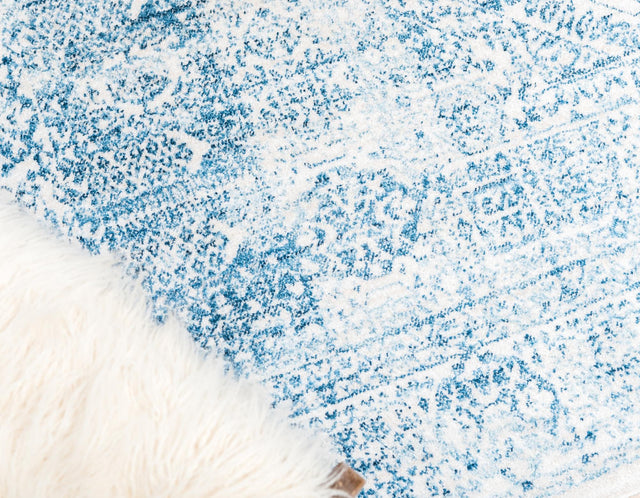 Light Blue 2' 2 x 3' 1 Brighton Rectangle Area Rug 100% Polyester With Jute Backing Vintage Distressed Colorful Traditional Carpet for Interior Room Design for Sale at Rug Engine