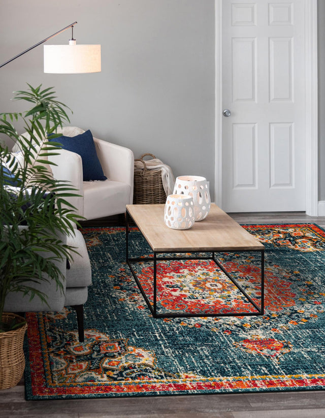 Blue 7' 10 x 7' 10 Penrose Square Area Rug