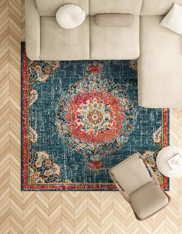 Blue 6' 1 x 6' 1 Penrose Square Area Rug