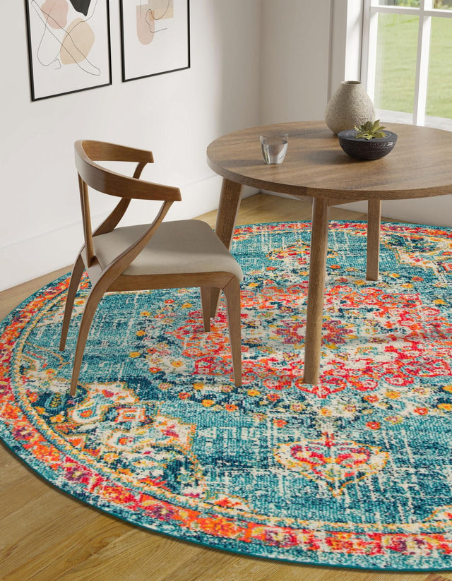Blue 3' 1 x 3' 1 Penrose Round Area Rug
