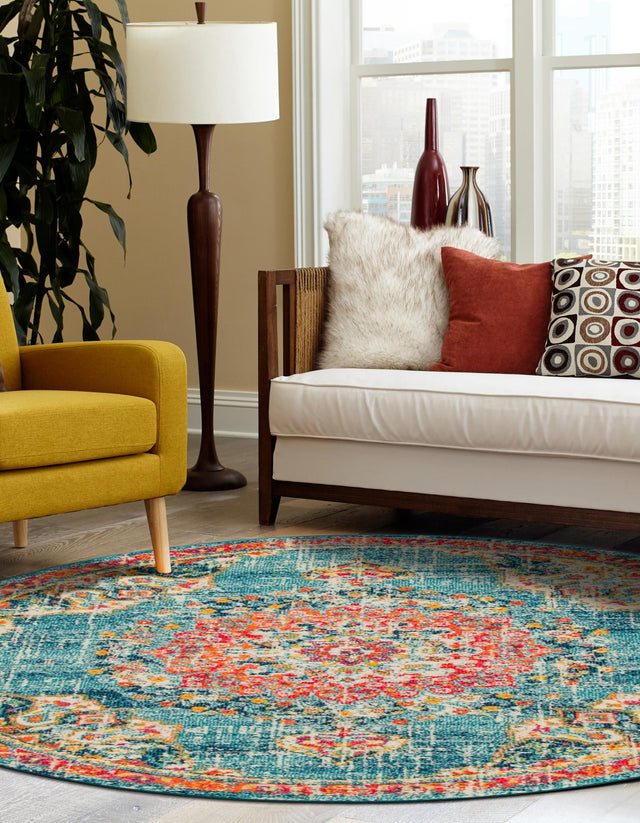 Blue 7' 10 x 7' 10 Penrose Round Area Rug